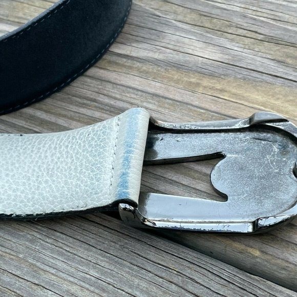 Ermenegildo Zegna Sport Men Belt Black Suede Leather Waistband Size 36-37 In Aut - Picture 6 of 12